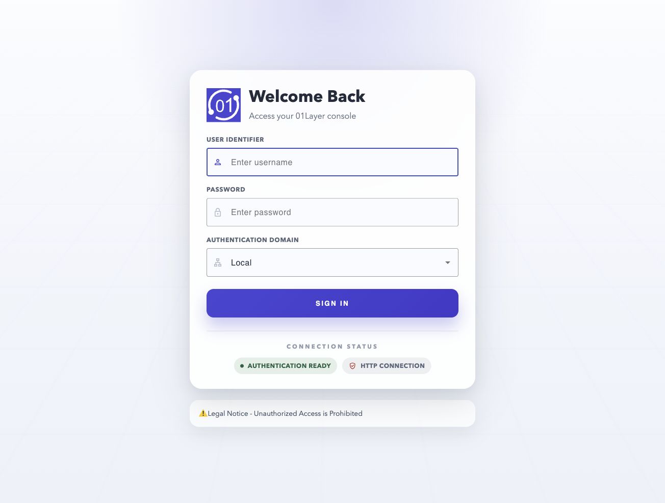 Login page reached at the new management IP address after the update