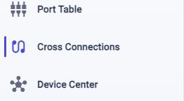 Activity bar close-up showing Cross Connections between Port Table and Device Center