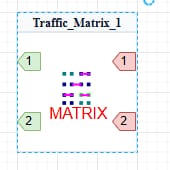 Matrix component with output pads on the left and input pads on the right
